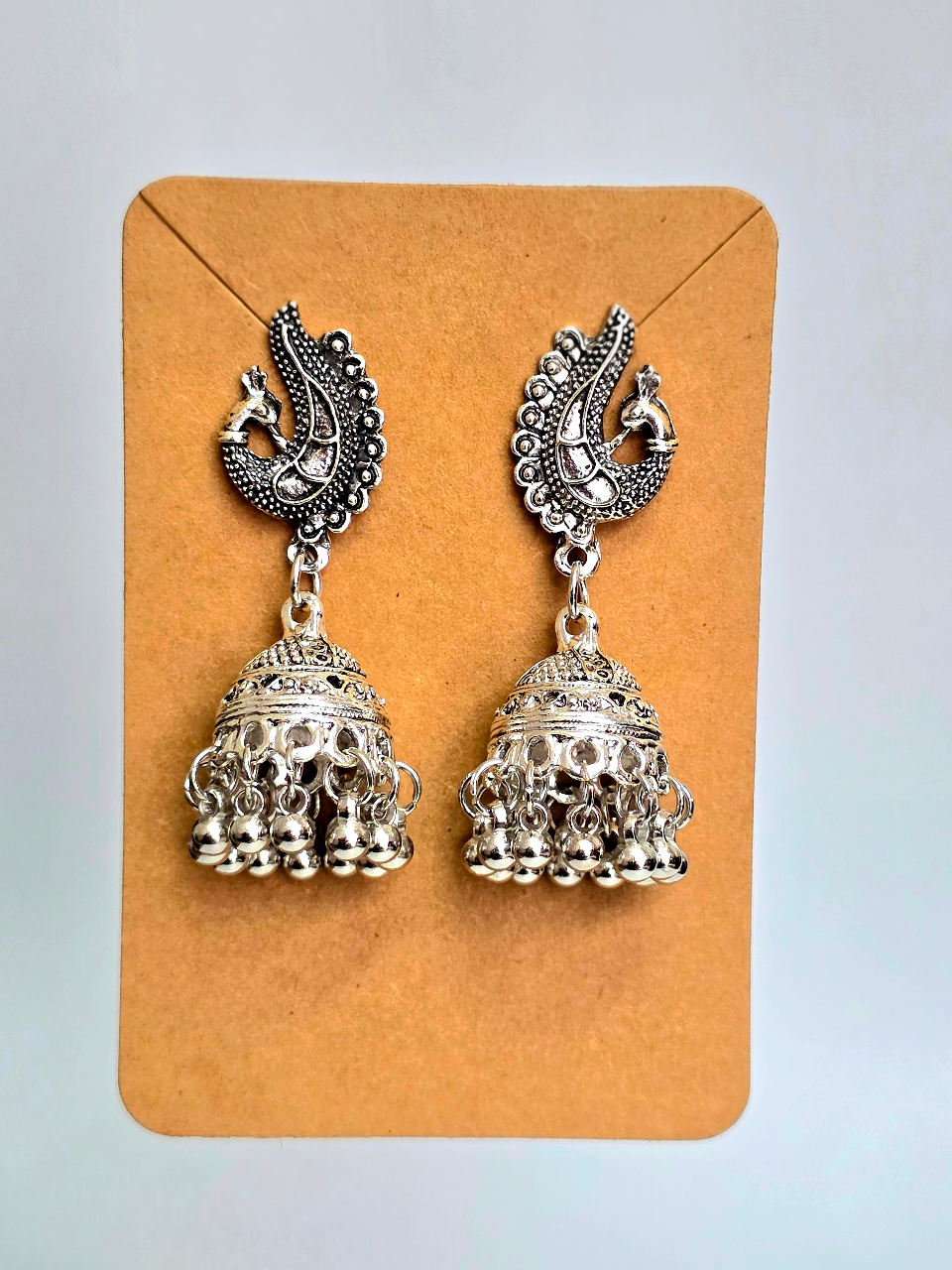 Silver Peacock Jumka
