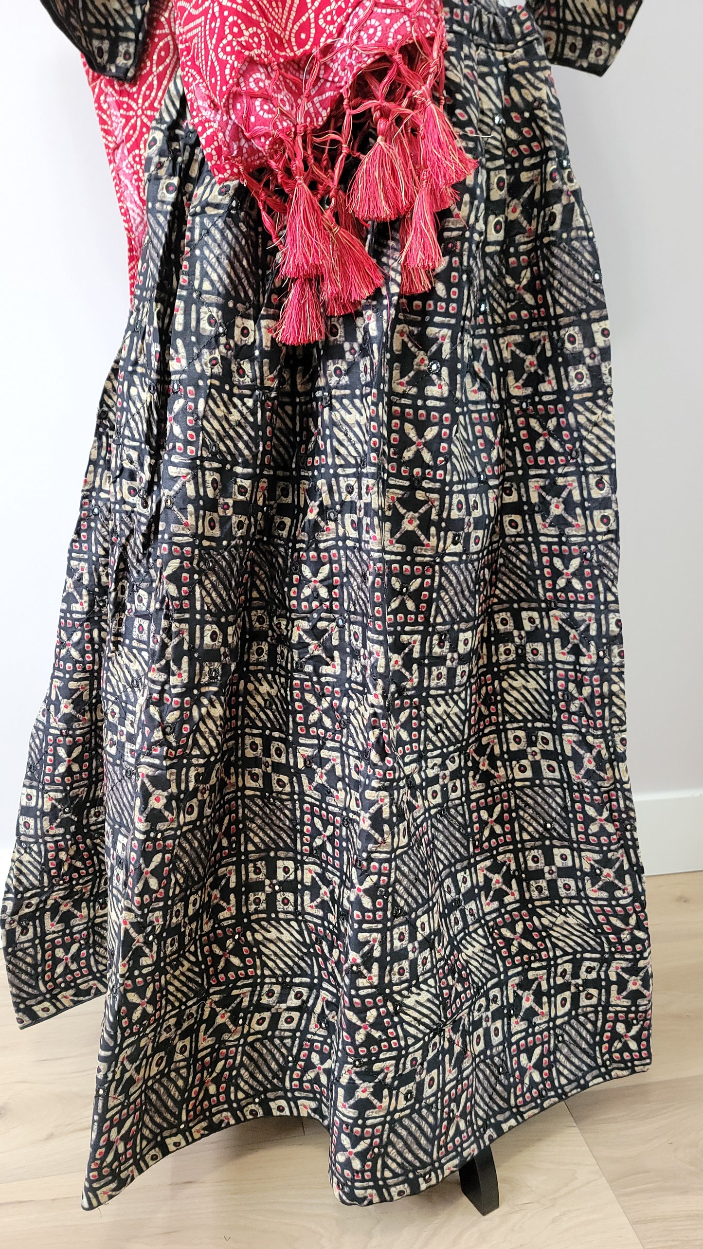 Black Chaniyacholi with Red Dupatta