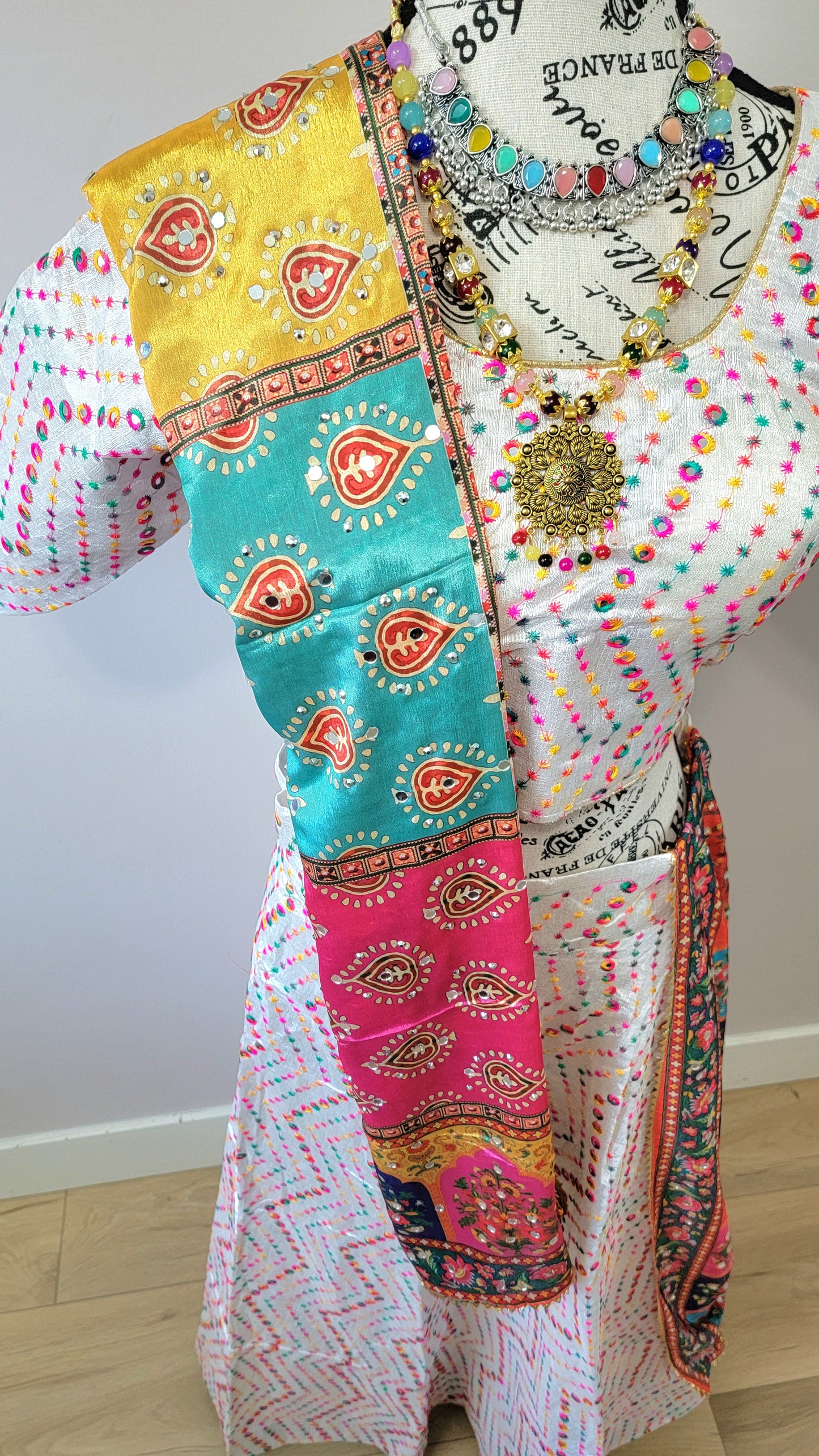 Light Pink Chaniyacholi with Multicolor Dupatta