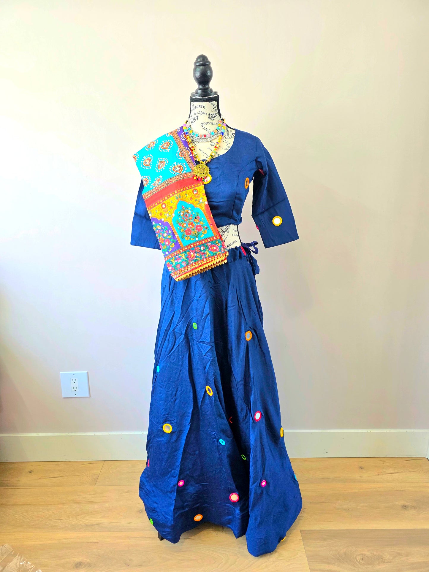 Blue Chaniyacholi with Mutlicolor Dupatta