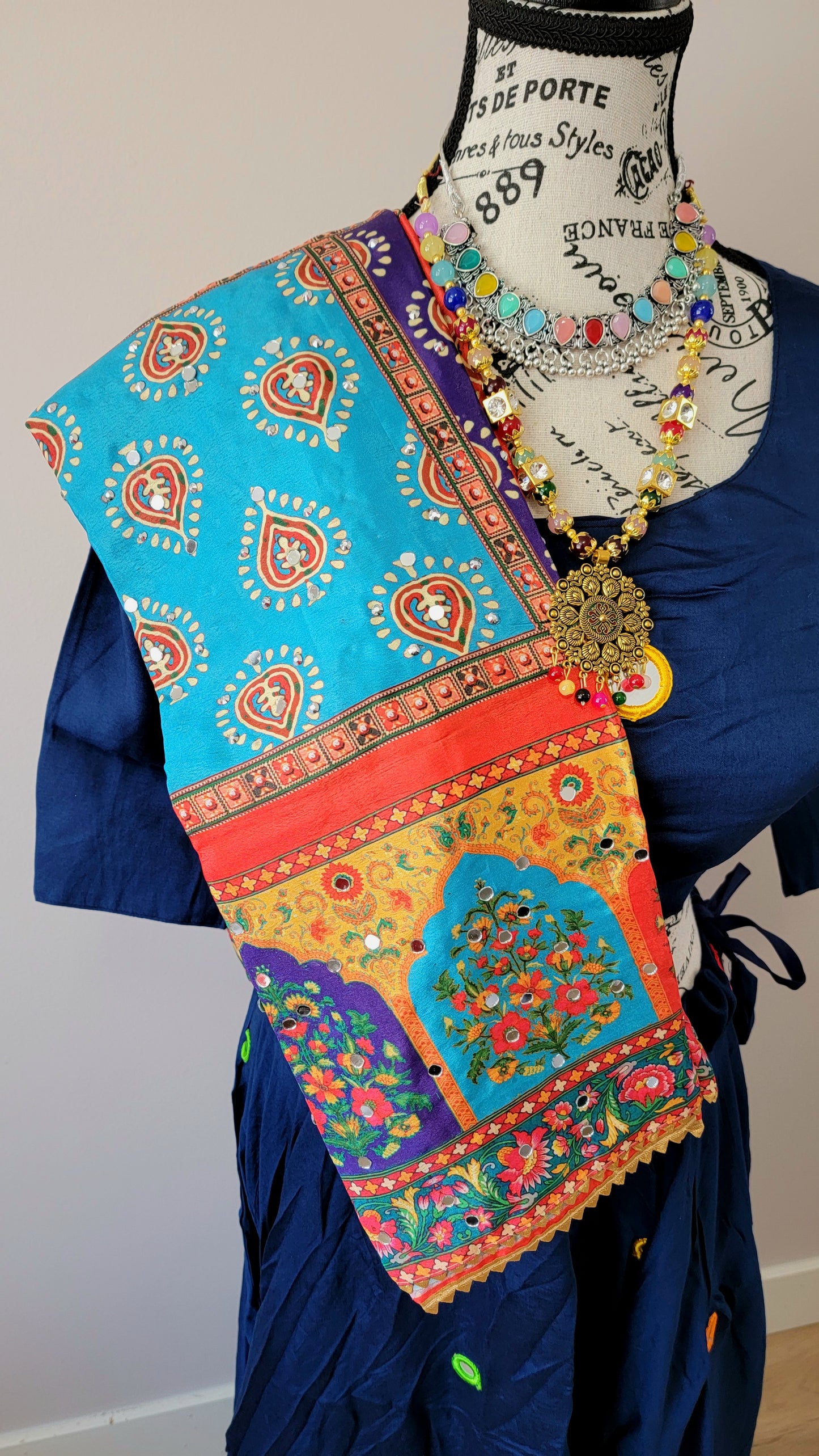 Blue Chaniyacholi with Mutlicolor Dupatta