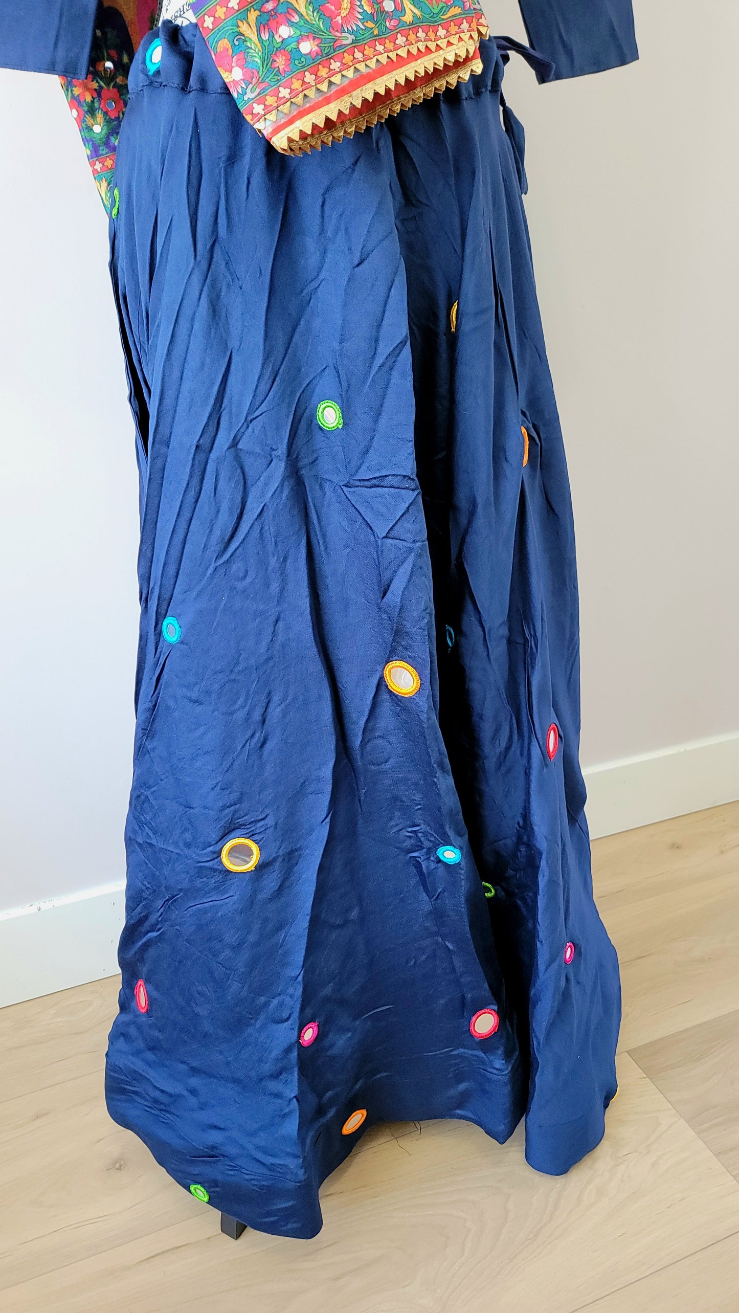 Blue Chaniyacholi with Mutlicolor Dupatta