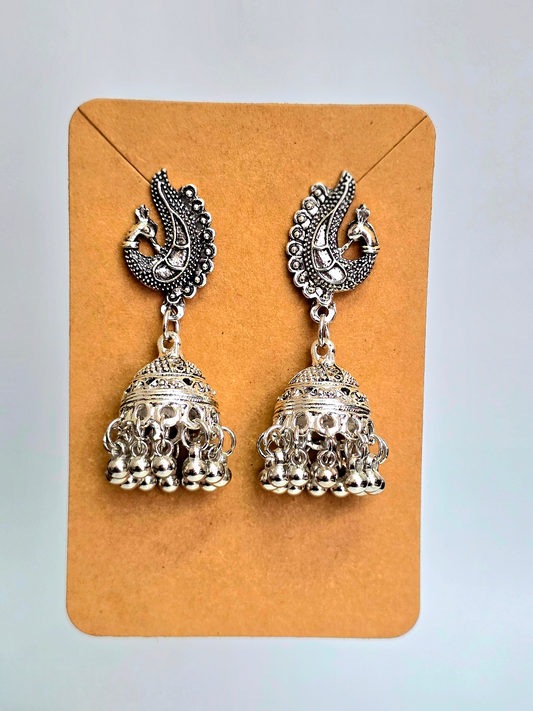 Silver Peacock Jumka