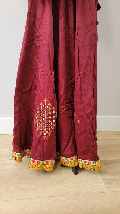 Yellow and Maroon Chaniyacholi