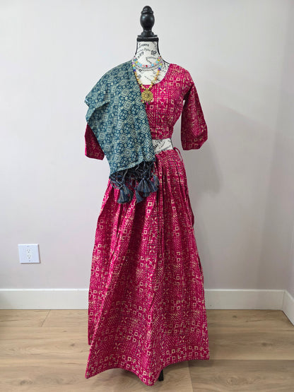 Pink Chaniyacholi with Green Dupatta