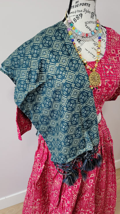 Pink Chaniyacholi with Green Dupatta