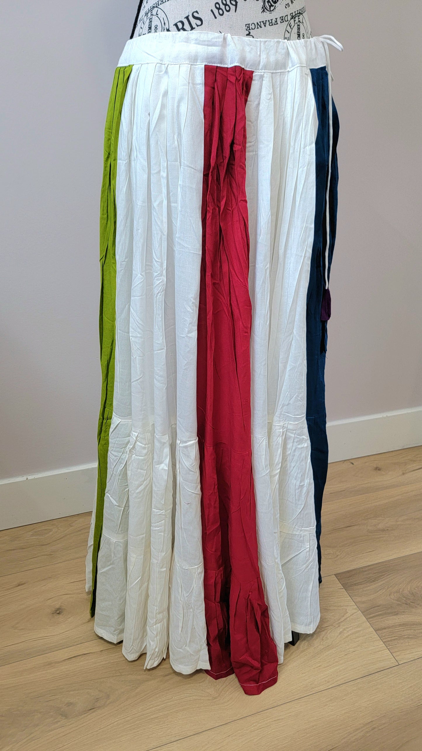 Mutlicolor Chaniyacholi with Purple Dupatta and Sleevless Blouse