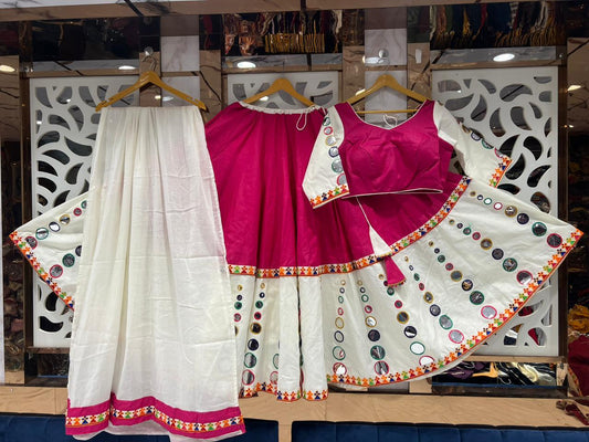 White Lehenga with Color options