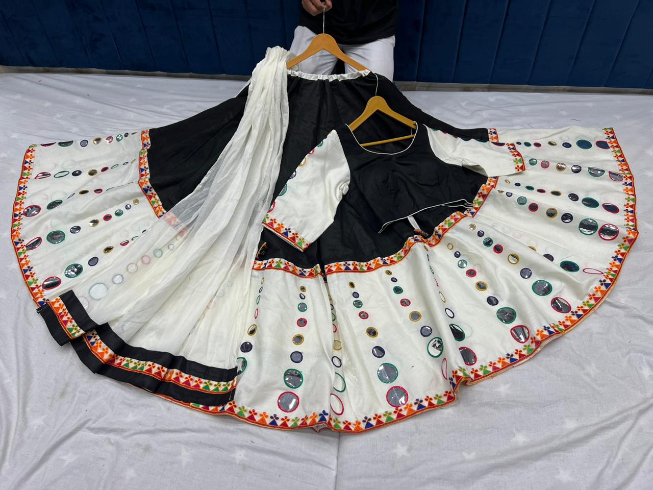 White Lehenga with Color options