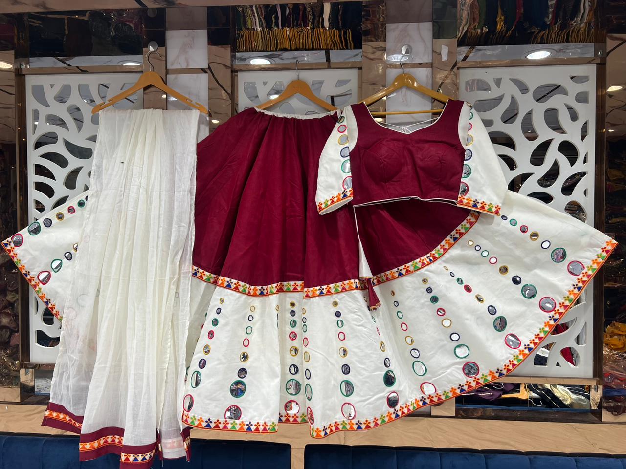 White Lehenga with Color options