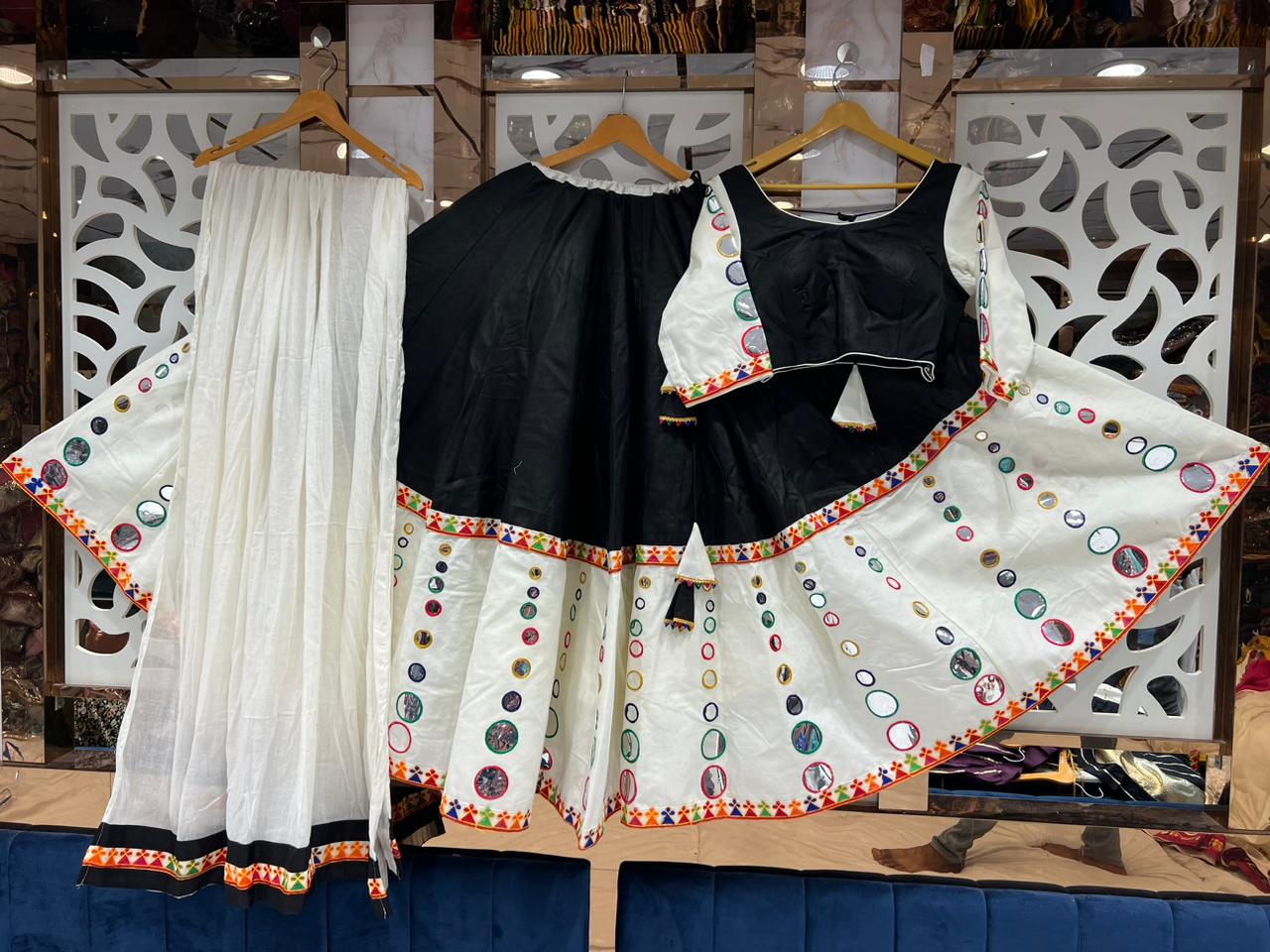 White Lehenga with Color options